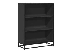 Estantería madera ingeniería negra 80,5x35x107,5 cm