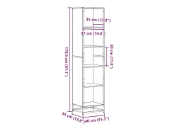 Estantería madera ingeniería gris sonoma 40x35x170,5 cm
