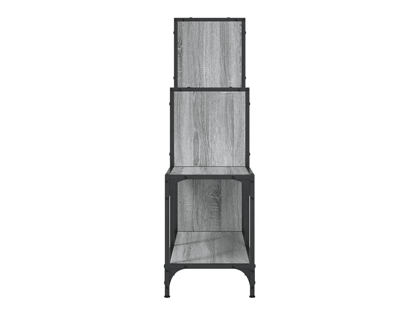 Estantería madera ingeniería y metal gris Sonoma 92x30x102 cm