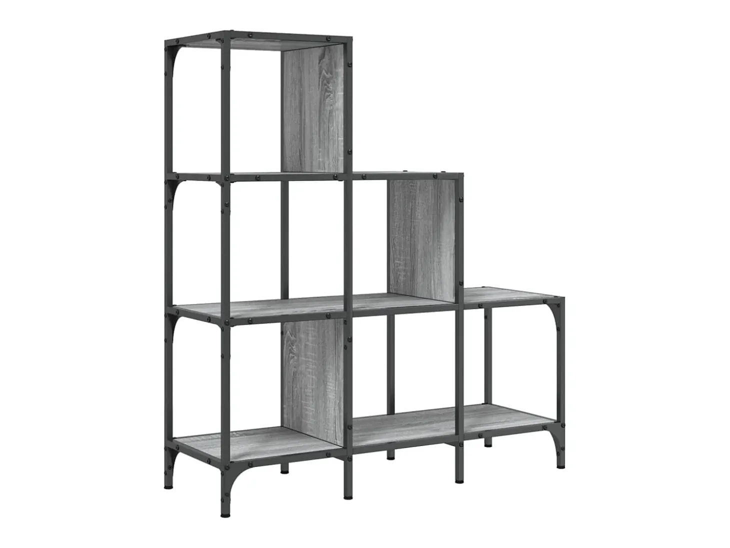 Estantería madera ingeniería y metal gris Sonoma 92x30x102 cm