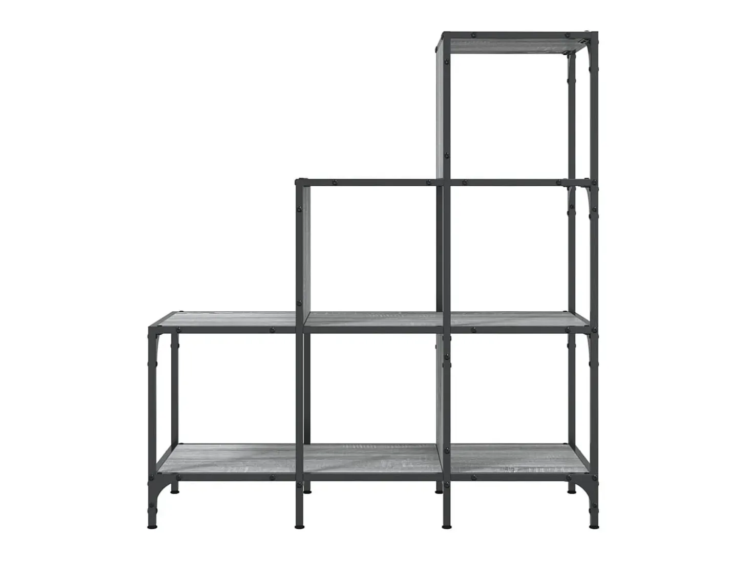 Estantería madera ingeniería y metal gris Sonoma 92x30x102 cm
