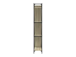 Estantería madera ingeniería y metal roble Sonoma 79x30x180 cm
