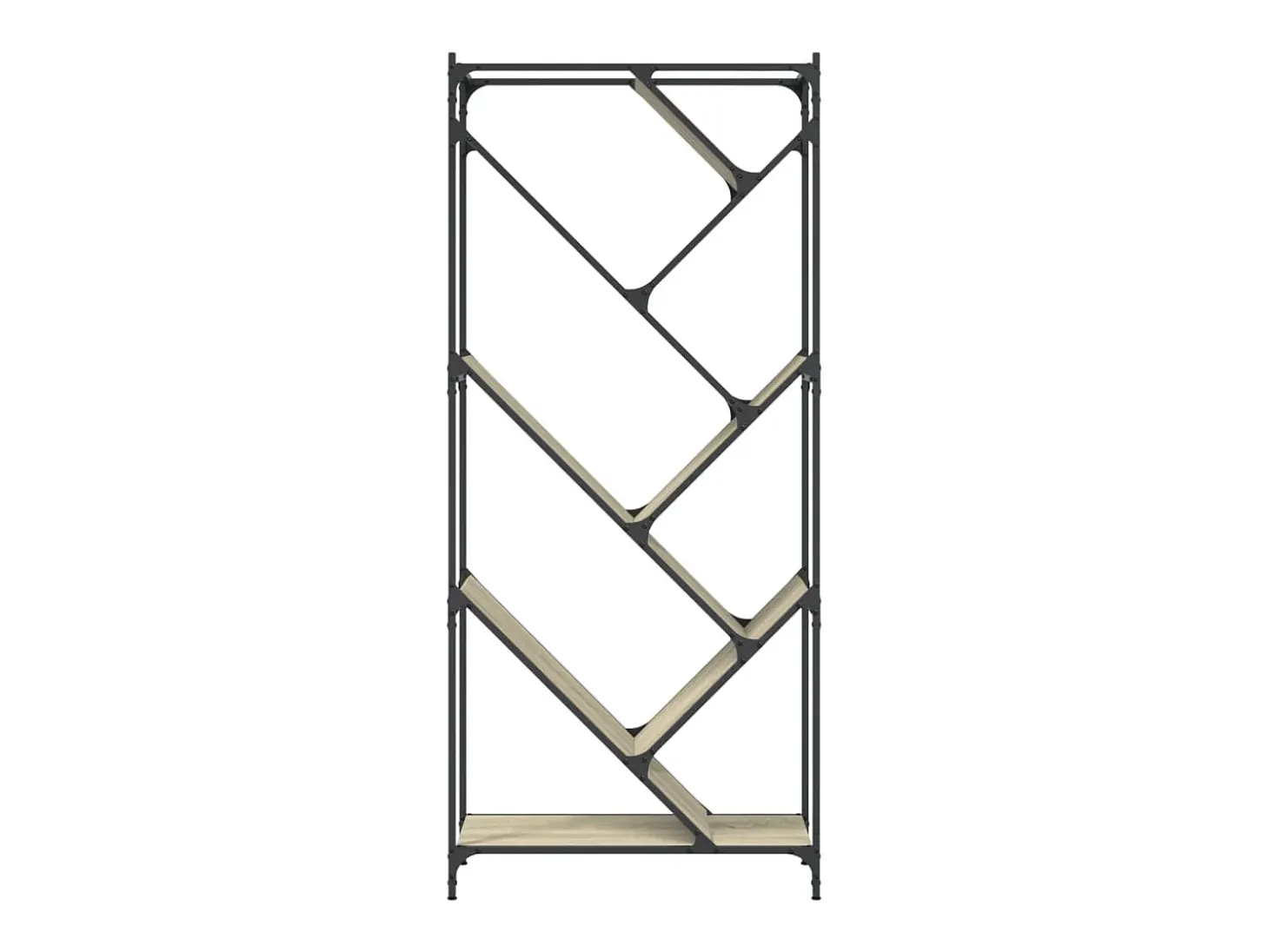 Estantería madera ingeniería y metal roble Sonoma 79x30x180 cm