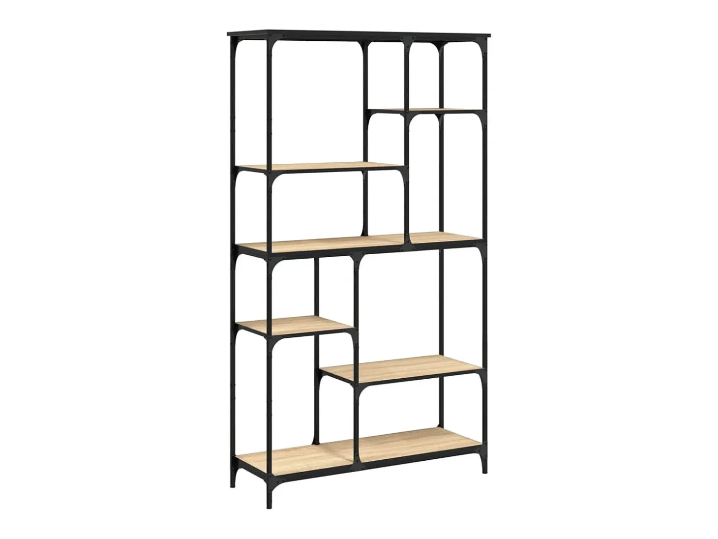 Estantería madera ingeniería acero roble Sonoma 99x35,5x176 cm
