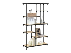 Estantería madera ingeniería acero roble Sonoma 99x35,5x176 cm