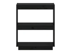 Estantería madera maciza de pino negra 60x35x71 cm