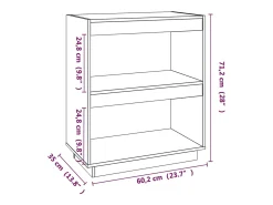 Estantería madera maciza de pino negra 60x35x71 cm