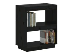 Estantería madera maciza de pino negra 60x35x71 cm