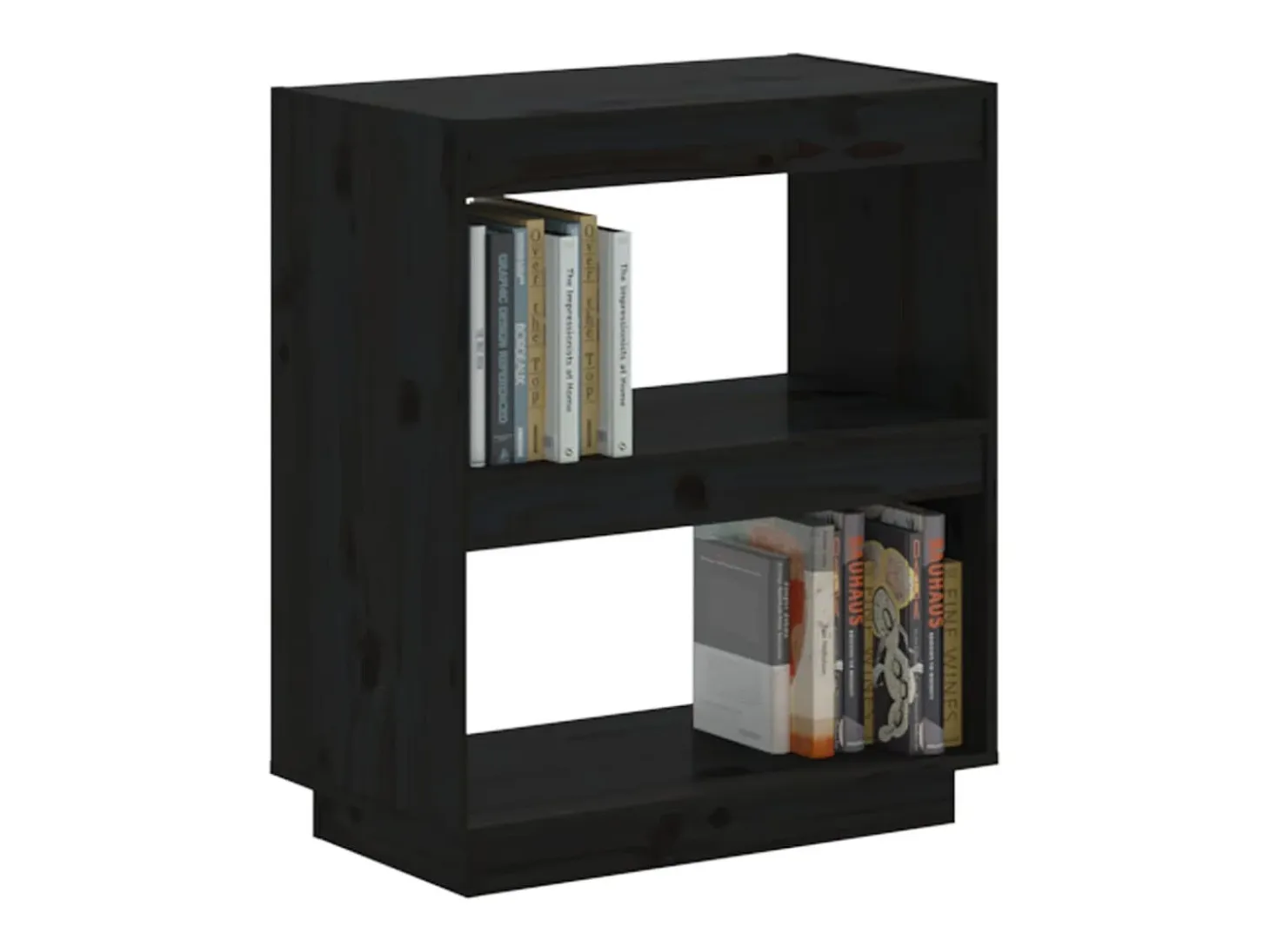 Estantería madera maciza de pino negra 60x35x71 cm