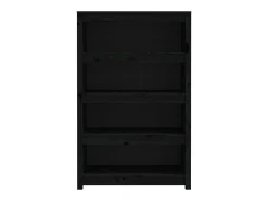 Estantería madera maciza de pino negra 80x35x126 cm