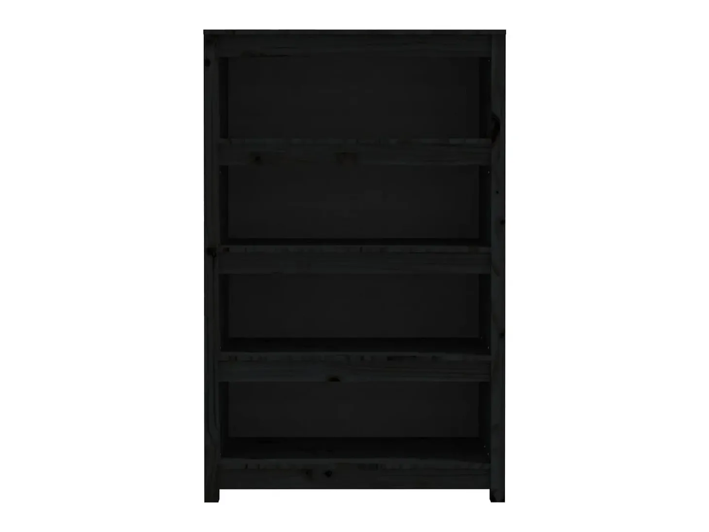 Estantería madera maciza de pino negra 80x35x126 cm