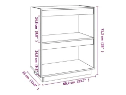 Estantería madera maciza de pino gris 60x35x71 cm