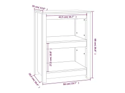 Estantería madera maciza de pino gris 50x35x68 cm