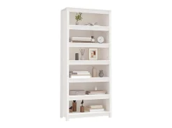 Estantería madera maciza de pino blanca 80x35x183 cm