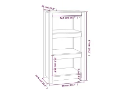 Estantería madera maciza de pino gris 50x35x97 cm