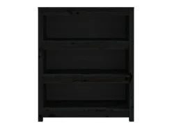 Estantería madera maciza de pino negra 80x35x97 cm
