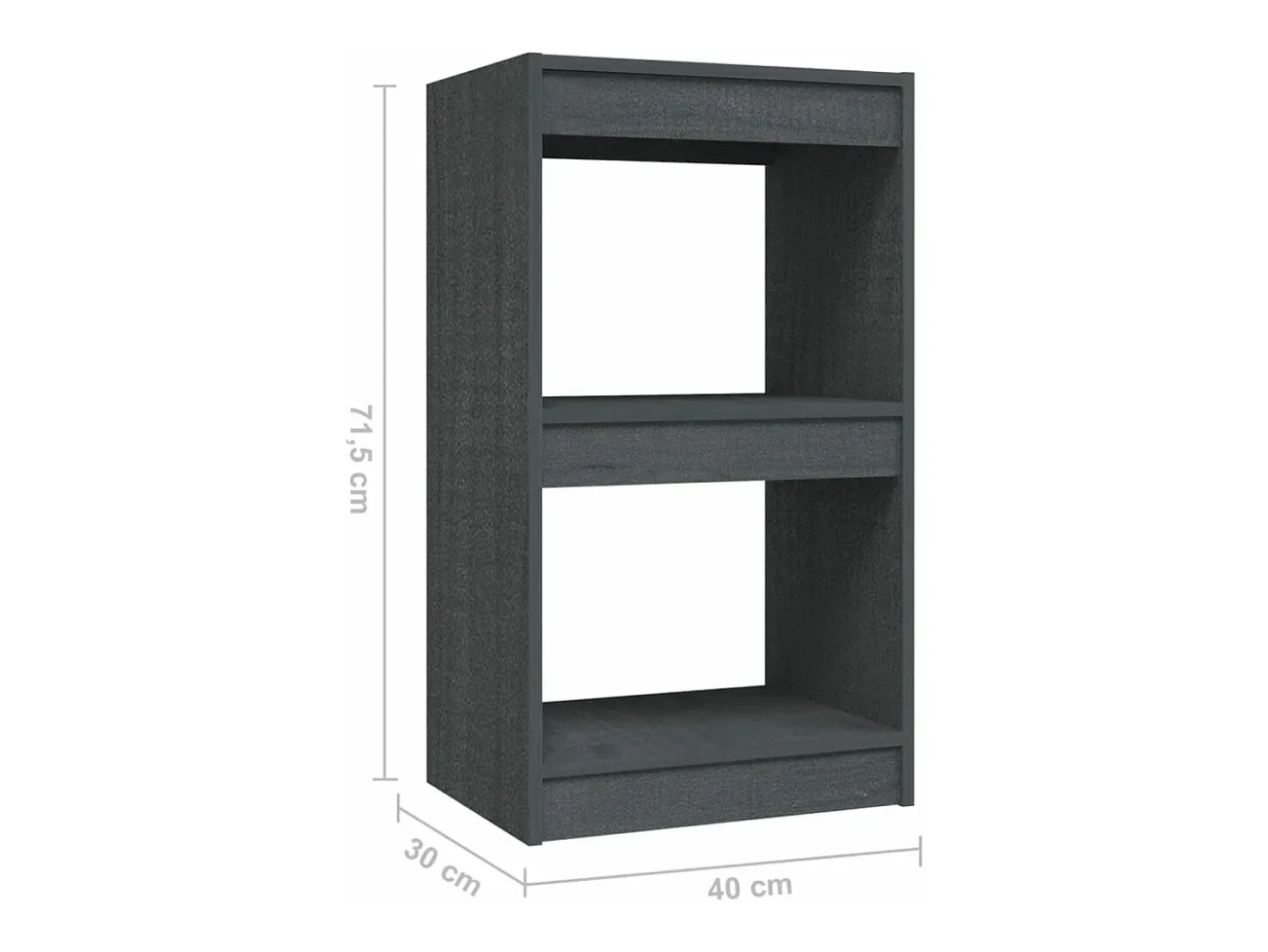 Estantería madera maciza de pino gris 40x30x71,5 cm