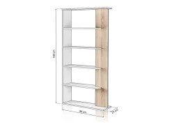 Estantería Opal Blanco Artik (Blanco Mate) - Roble Canadian
