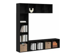 Estantería para libros 3 piezas Roble Negro 36 x 30 x 143 cm