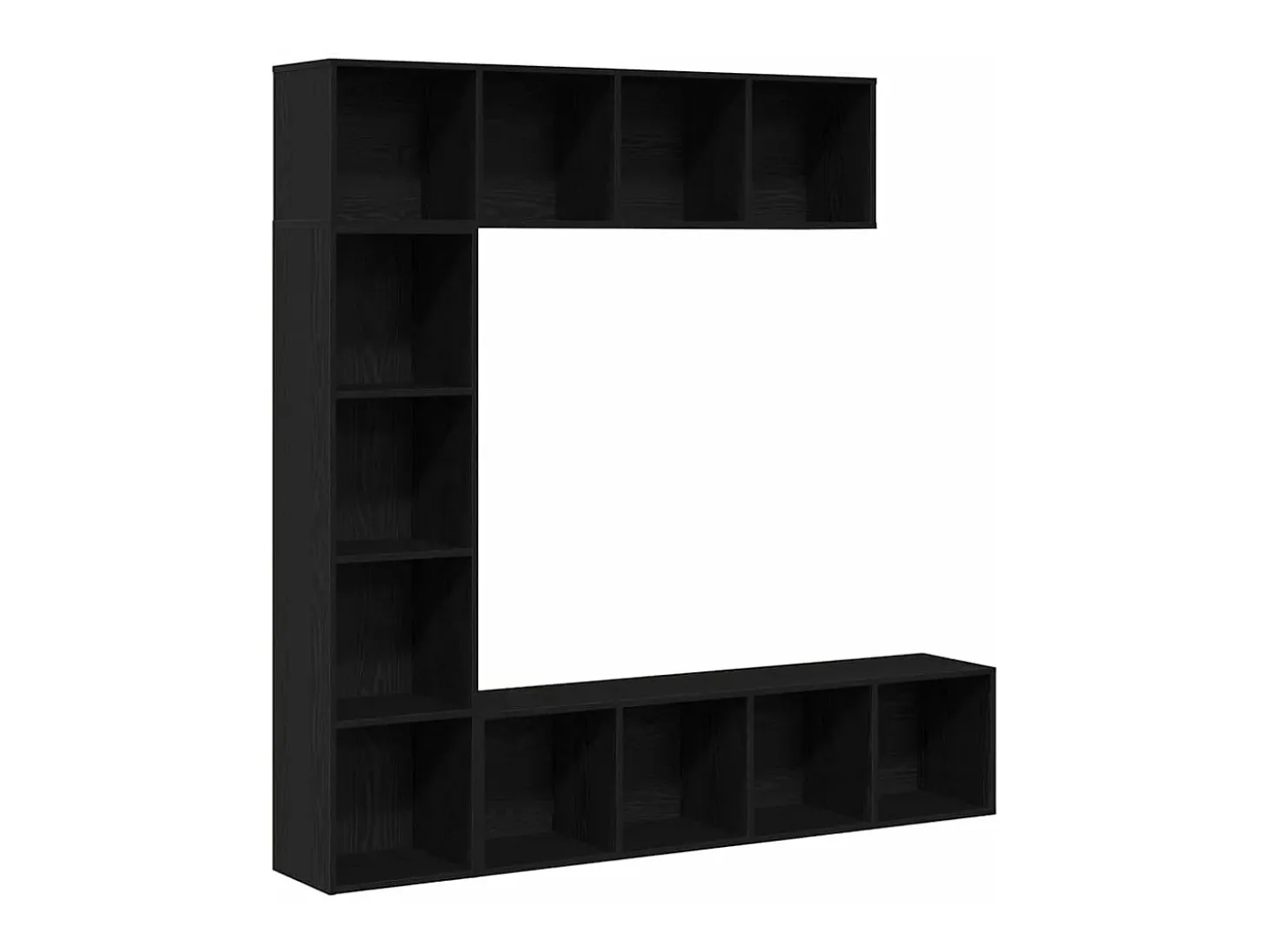 Estantería para libros 3 piezas Roble Negro 36 x 30 x 143 cm