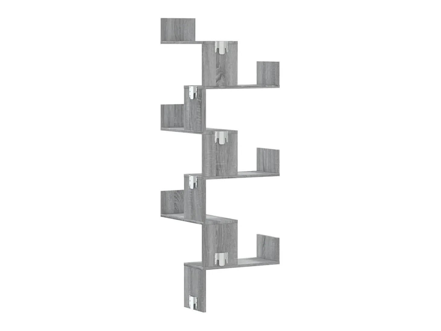 Estantería pared de esquina madera gris Sonoma 45x45x147 cm