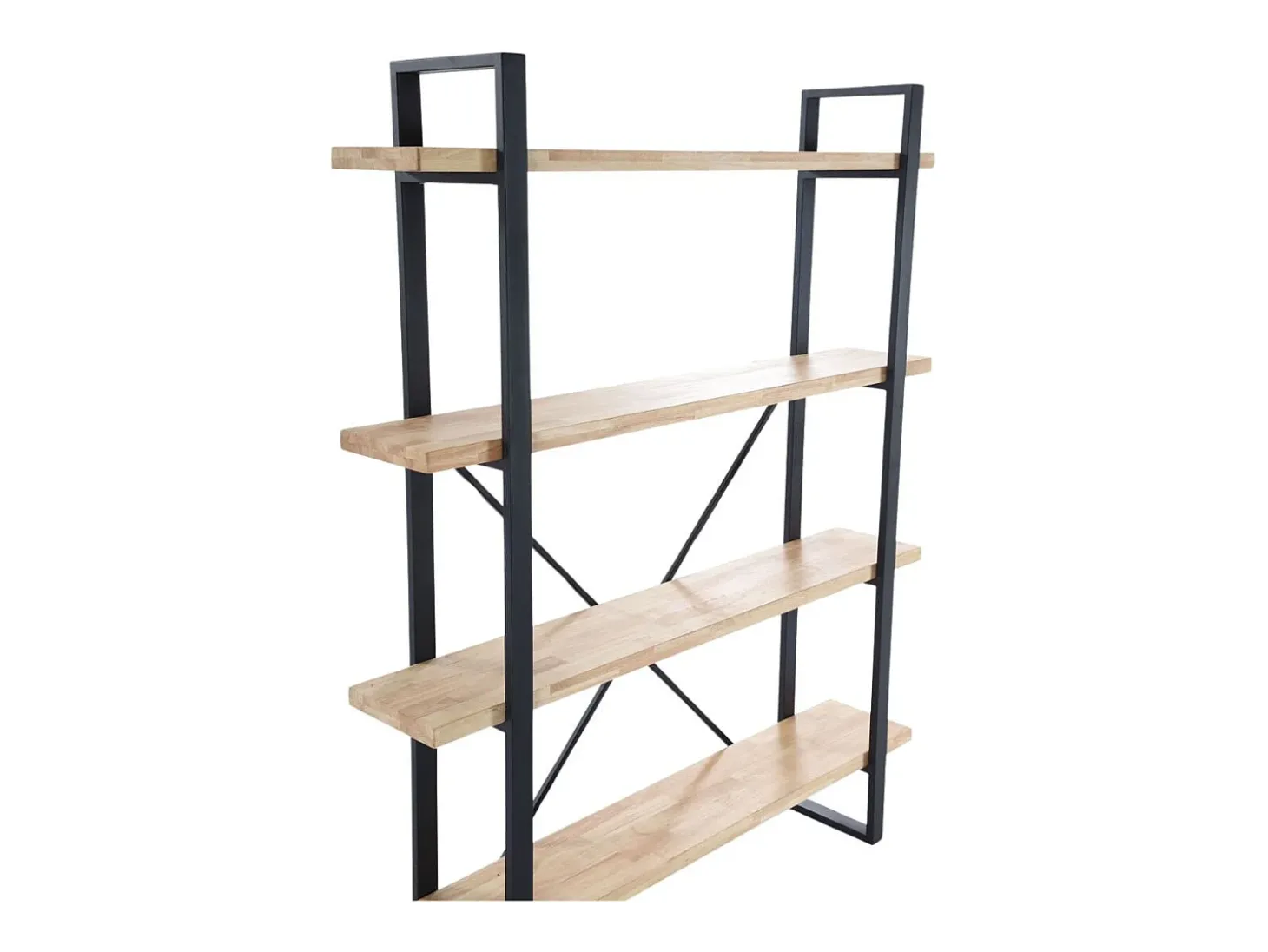 Estantería Plank 4 estantes metal roble nordish/negro 180x150x30 cm Adec