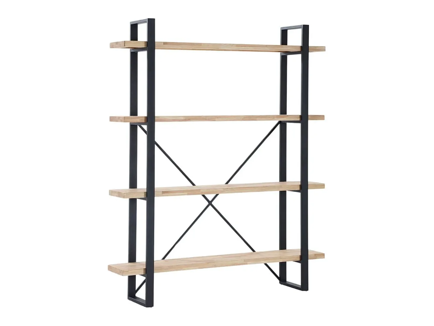 Estantería Plank 4 estantes metal roble nordish/negro 180x150x30 cm Adec