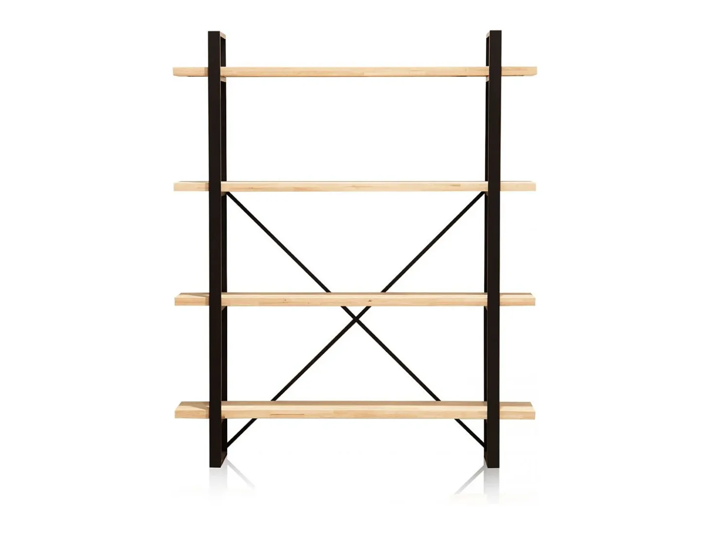 Estantería Plank 4 estantes metal roble nordish/negro 180x150x30 cm Adec
