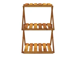 Estantería plegable 3 alturas madera acacia marrón 43x31x63 cm ES906690