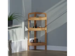 Estantería Rinconera en Bambú con 3 Niveles Canoply 61x23x23cm Thinia Home