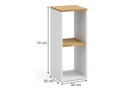 Estantería roble blanco/dorado 30x30x74 tomy