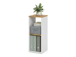 Estantería roble blanco/dorado 30x30x74 tomy