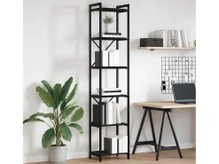 Estantería Roble negro 40 x 30 x 188 cm Madera contrachapada