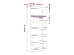 Estantería Roble Sonoma 80 x 30 x 198 cm Madera contrachapada