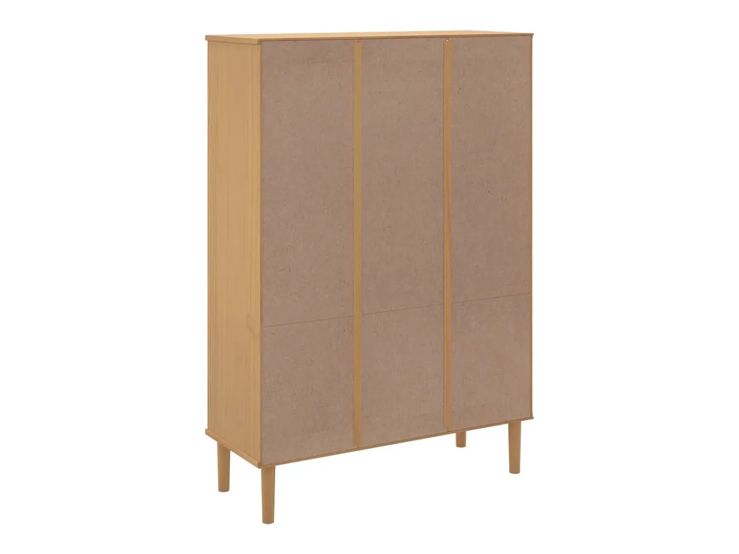 Estantería SENJA aspecto ratán madera pino marrón 90x35x130 cm