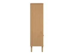 Estantería SENJA aspecto ratán madera pino marrón 90x35x130 cm