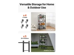 Estantería SucceBuy Plegable Móvil, 5 Niveles, Estantería Plegable con Ruedas, 71x38x163 cm, Metal Robusto, Carga Estática 340 kg Dinámica 90,7 kg