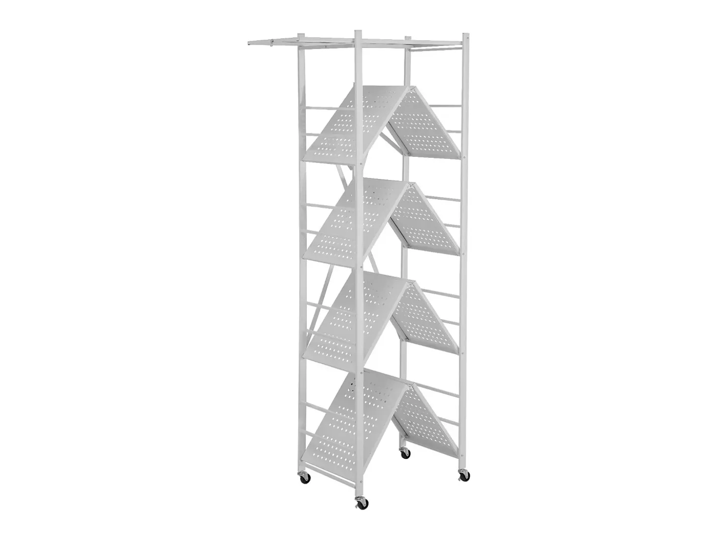 Estantería SucceBuy Plegable Móvil, 5 Niveles, Estantería Plegable con Ruedas, 81x36x183 cm, Metal Robusto, Carga Estática 340 kg Dinámica 90,7 kg