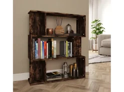 Estantería/Biombo madera aglomerada roble ahumado 80x24x96 cm