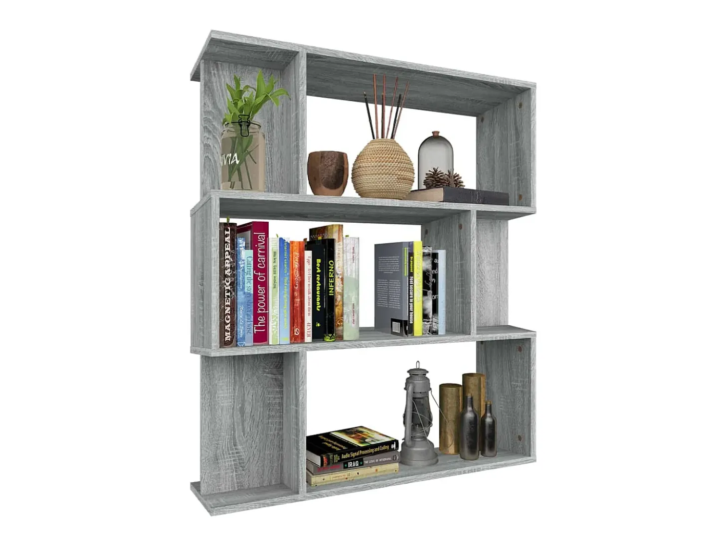 Estantería/Biombo madera contrachapada gris Sonoma 80x24x96 cm