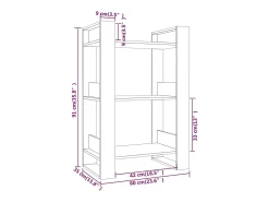Estantería/divisor de espacios madera pino blanco 60x35x91 cm