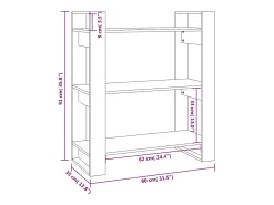 Estantería/divisor de espacios madera pino blanco 80x35x91 cm