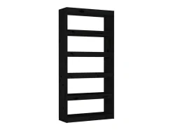 Estantería/divisor de espacios madera pino negro 80x30x167,4 cm