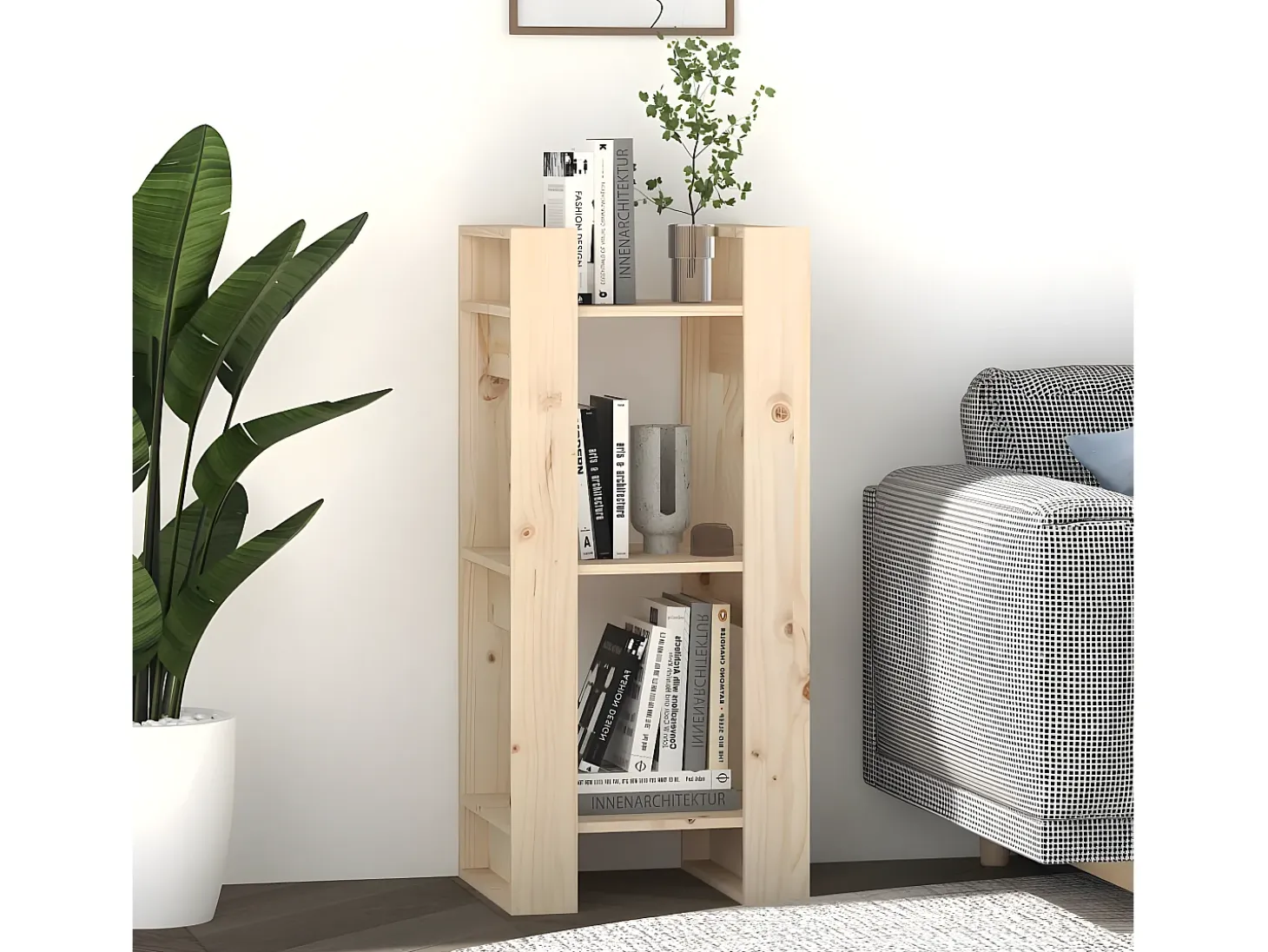 Estantería/divisor de espacios madera maciza pino 41x35x91 cm