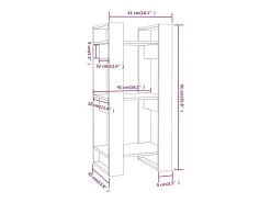 Estantería/divisor de espacios madera maciza pino 41x35x91 cm