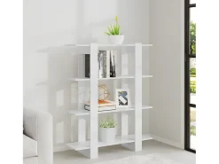 Estantería/divisor de espacios blanco brillante 100x30x123,5 cm