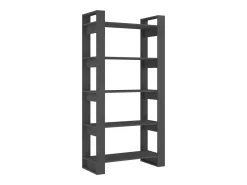 Estantería/divisor de espacios madera maciza gris 80x35x160 cm