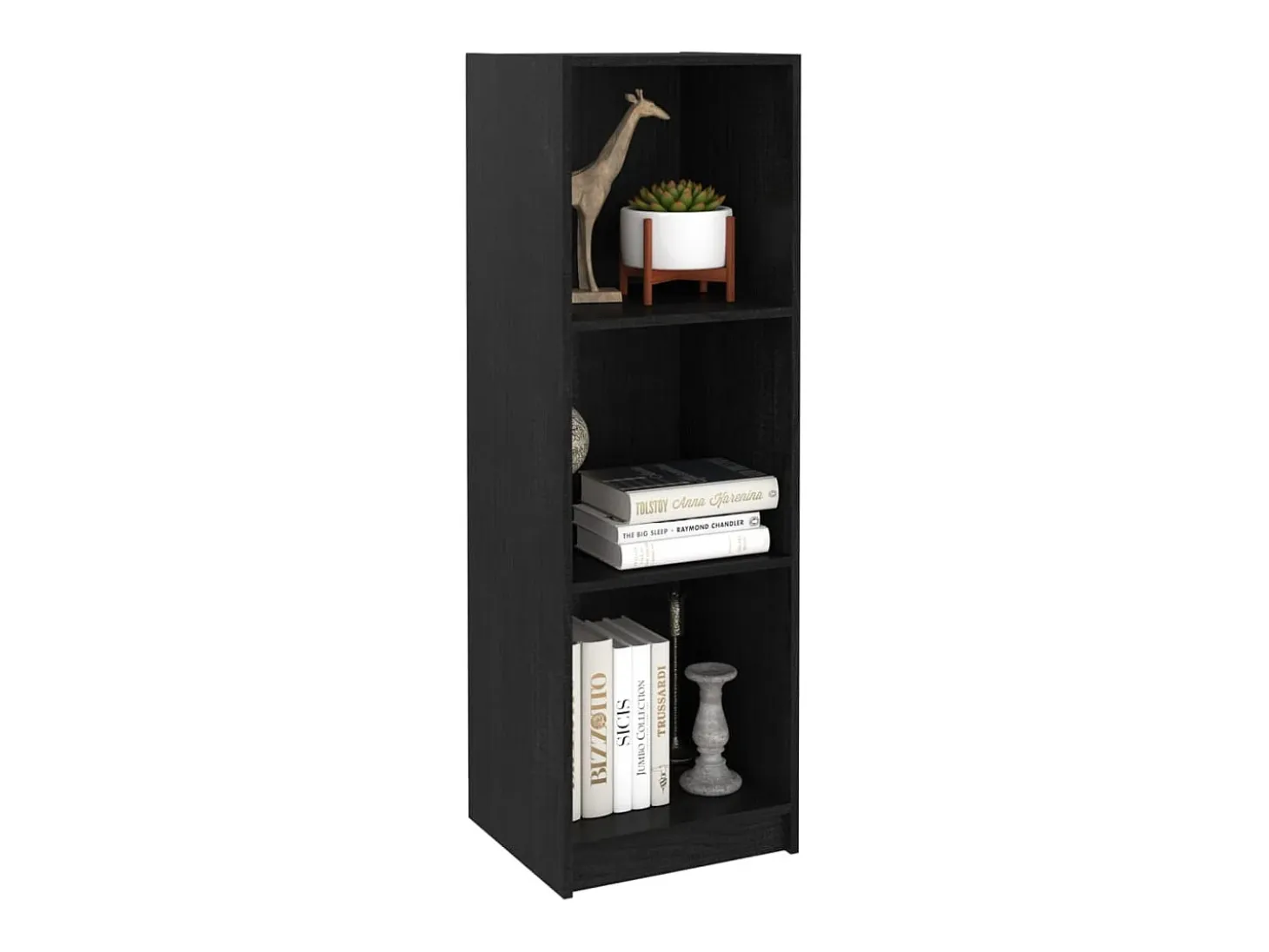 Estantería/divisor de espacios madera pino negro 36x33x110 cm