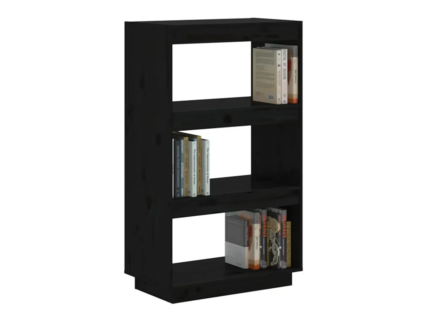 Estantería/divisor de espacios madera pino negro 60x35x103 cm