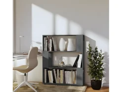 Estantería/divisor de espacios madera pino gris 80x25x101 cm